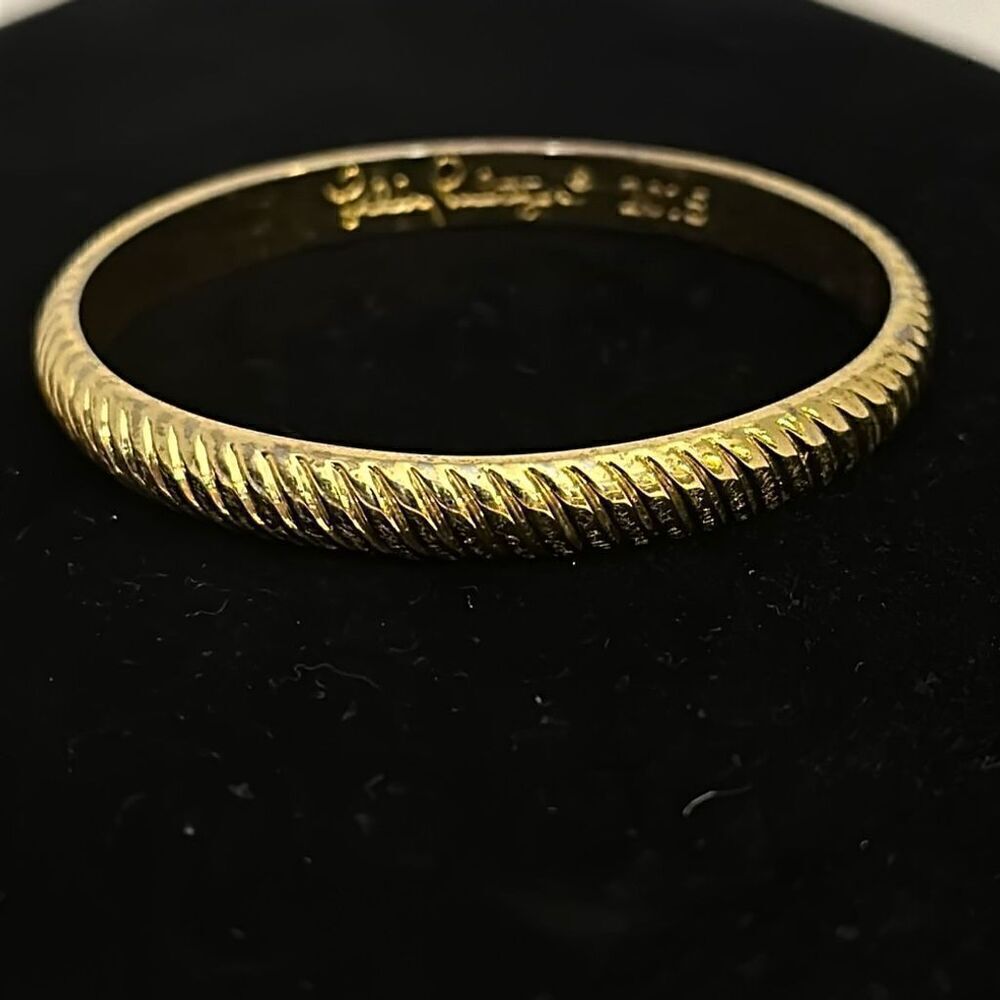 Lilly Pulitzer Gold Plated Braided Bangle Bracelet Signed - EUC